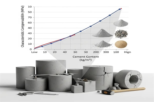 روابط بین عیار سیمان و مقاومت فشاری مشخصه بتن