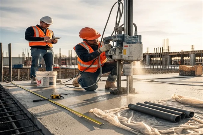 نمونه‌ برداری بتن و تعیین مقاومت