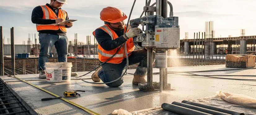 نمونه‌ برداری بتن و تعیین مقاومت