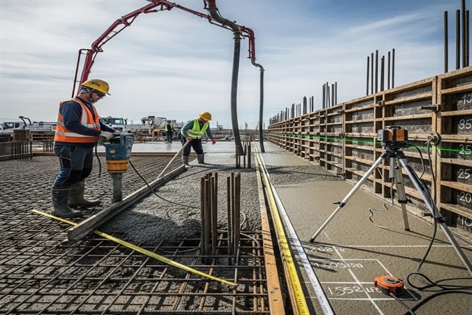 ضخامت و ارتفاع مجاز بتن‌ریزی