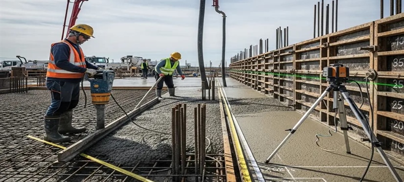 ضخامت و ارتفاع مجاز بتن‌ریزی