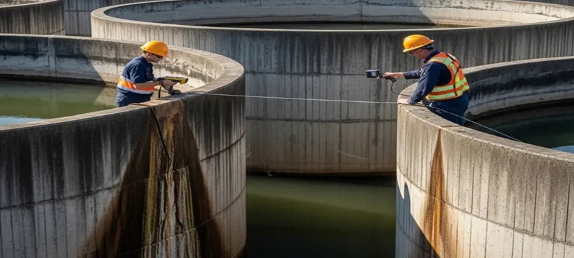 اندازه گیری میزان نشت آب در مخازن بتنی