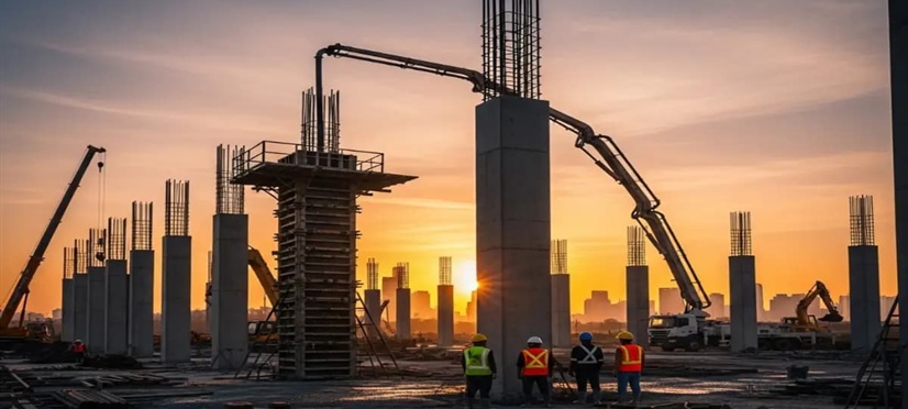 بتن ریزی ستون های بلند