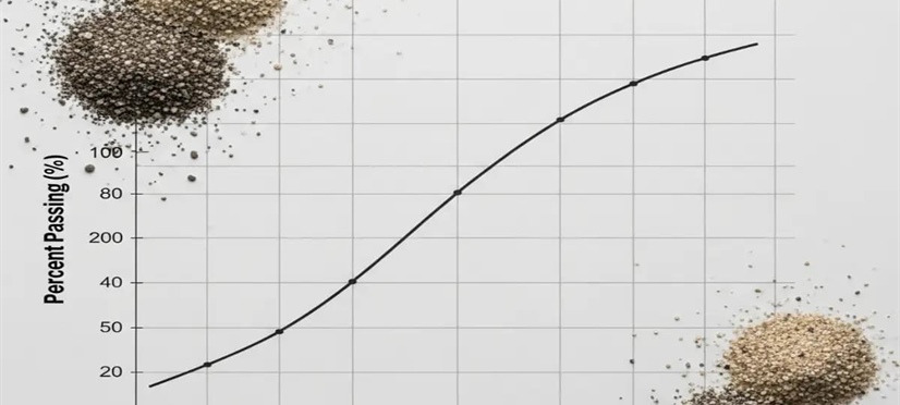 منحنی دانه‌بندی سنگدانه بتن