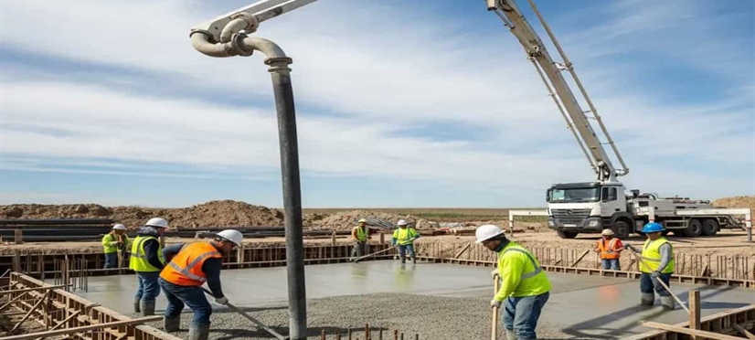 مشخصات و نکات بتن ریزی با پمپ بتن و اسلامپ بتن برای بتن ریزی با پمپ بتن چقدر باید باشد ؟