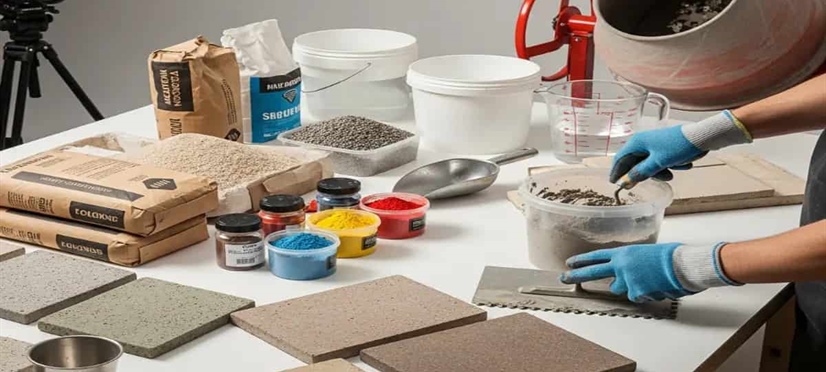 آموزش ساخت بتن رنگی