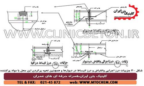 جزییات درز اجرایی در دیوار ها _ کلینیک بتن ایران